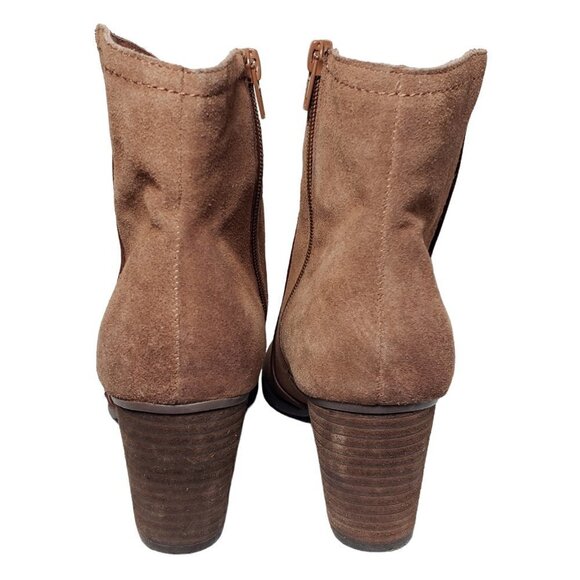 G.H. Bass Womens Amanda Brown Suede Closed Toe Zip High Heels Ankle Boots Sz 9.5 - Picture 4 of 8